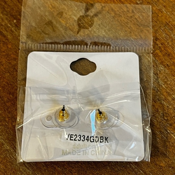 2/$15 - Gold/Black Druzy Hexagon Post Earring - Picture 5 of 7